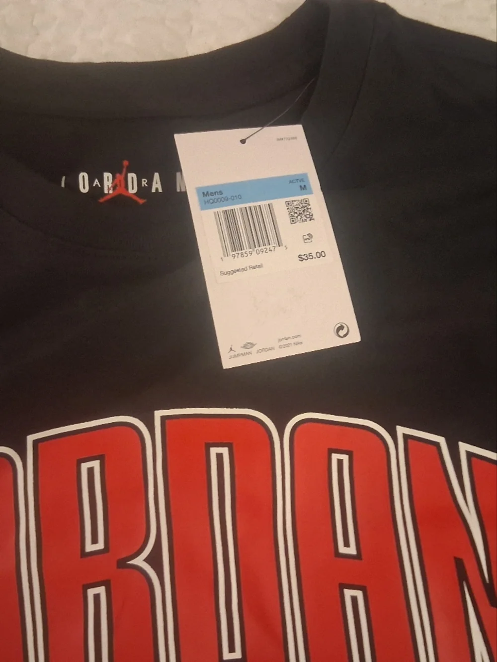 Jordan Black Tee with Red Jumpman and Logo